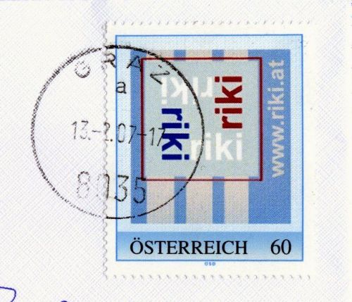 Riki´s Briefmarke, www.riki.at, 15.2.2007 Scan: Friedhelm Peper