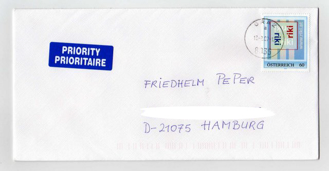 Riki´s Briefmarke_vorn, www.riki.at, 15.2.2007 Scan: Friedhelm Peper